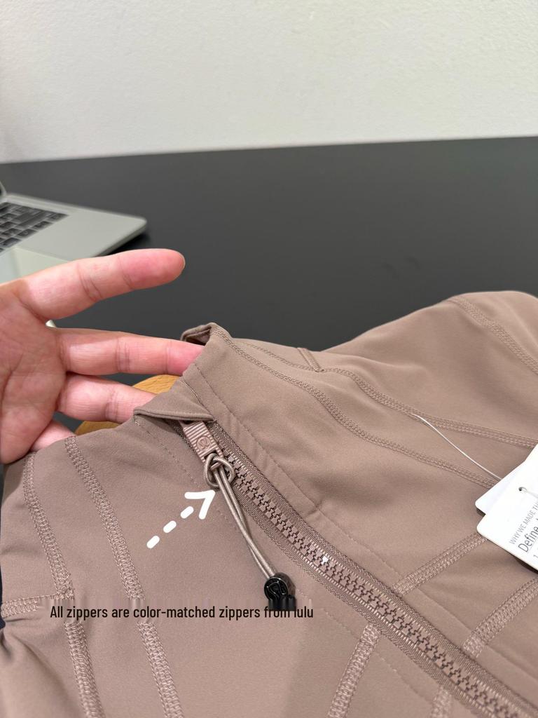 Γυναικείο Μπουφάν Γιόγκα Lulu Nude Feel - Στενή Γραμμή, Όρθιος Γιακάς, Μακρύ Μανίκι, Αθλητική Μπλούζα με Φερμουάρ για Τρέξιμο & Φίτνες.