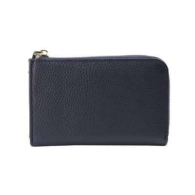 Lizdays Compact Mini Wallet with Genuine Cowhide Leather and Small Card Slots Women's (Navy)