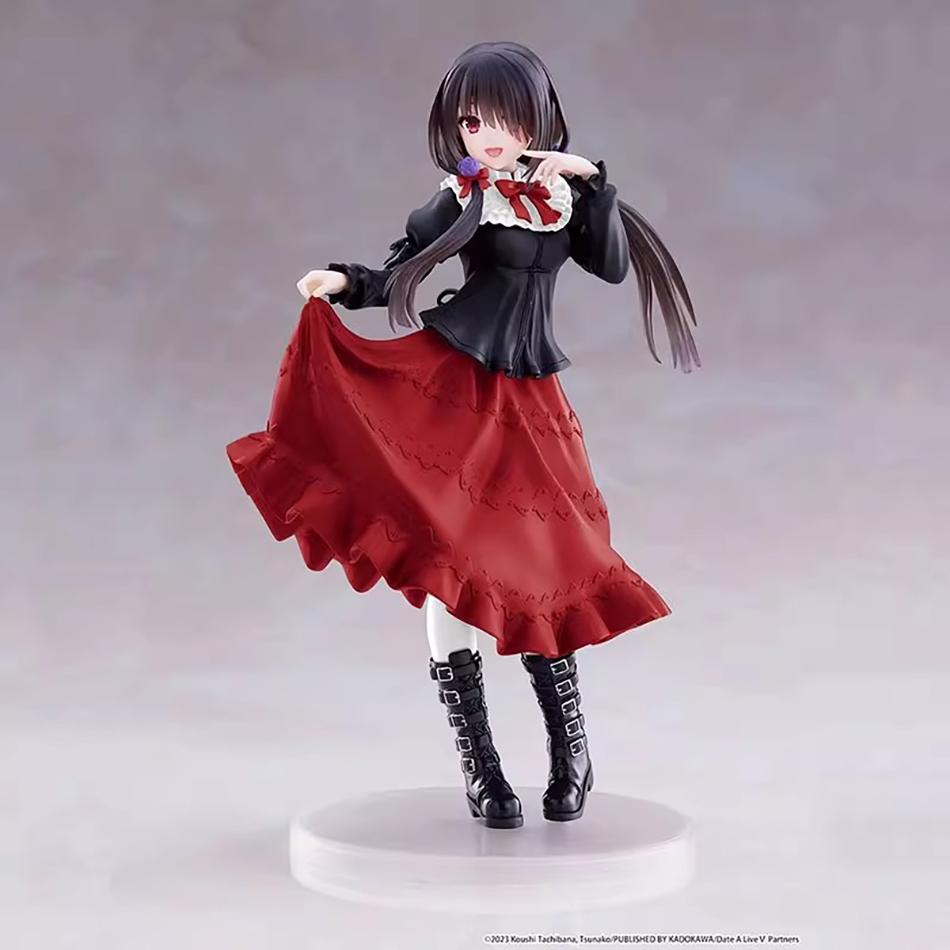 20Cm Date A Live Iv Anime Figure Kawaii Kurumi Tokisaki Action Figure Red Dress Beautiful Girl Pvc Model Toys Collection
