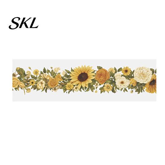 Waterproof Washi Tape Floral Tape, Vintage Flower Pattern PET Decorative Outdoor Use for Junk Journal Supplies, Scrapbooking, DIY Crafts, Gift