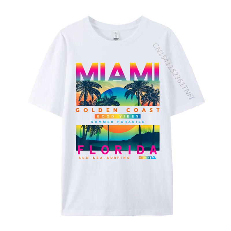 

Newest T-shirts Wear Miami Florida Miami Colorful Sunrise Men T Shirt Oversized Men T Shirt Top Tees For Men S