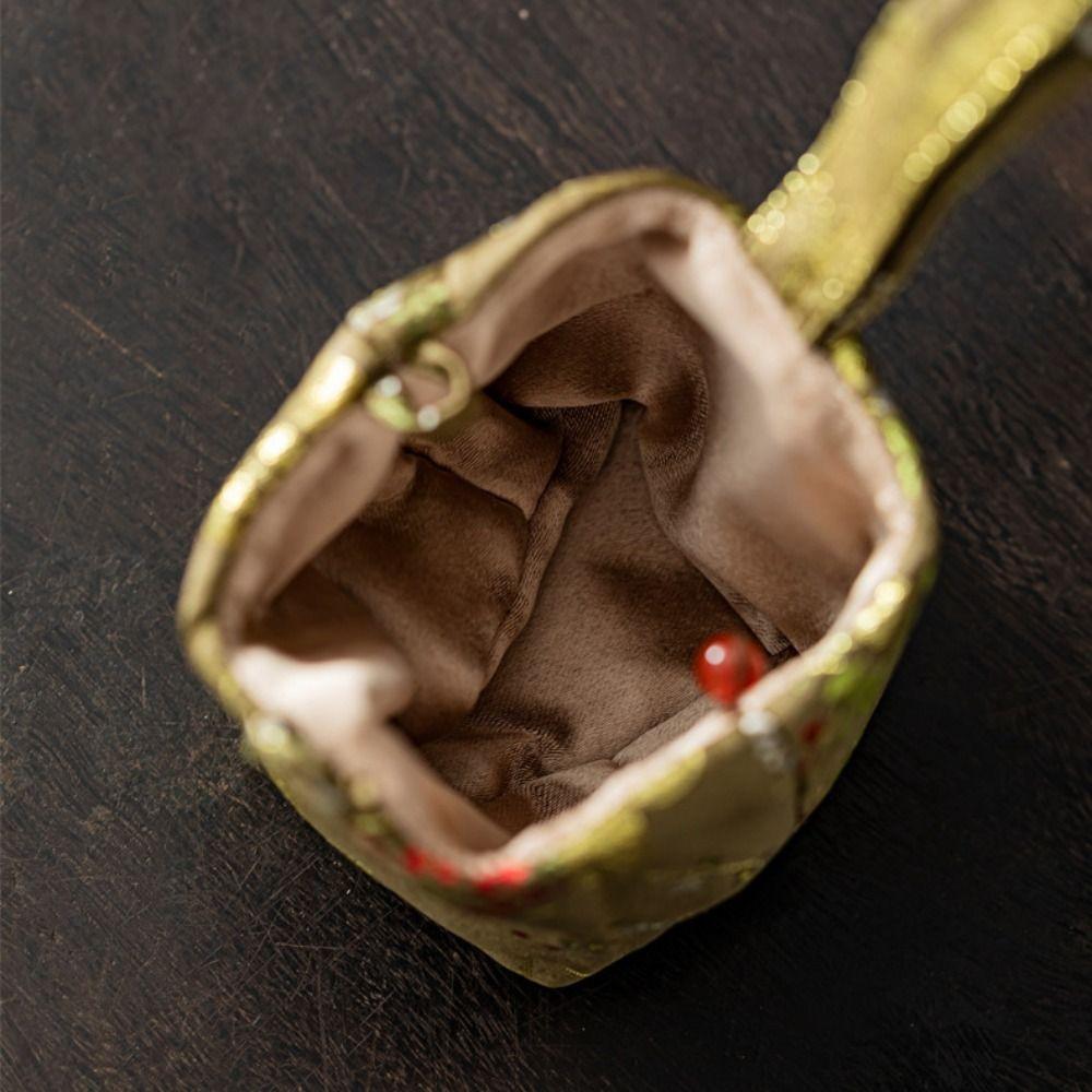 Chinese Style Brocade Storage Bag Makeup Bag Embroidered Handbag Hanfu Teacup Cloth Pouch  Travel