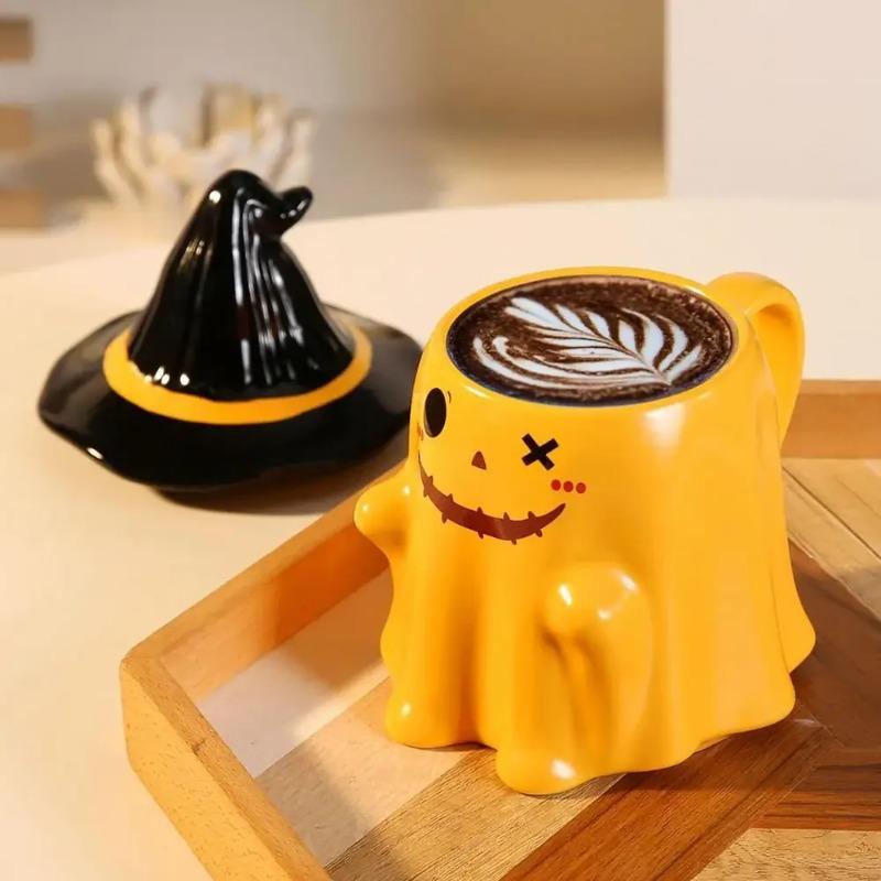 Halloween creative gift ceramic cup cute ghost shaped fun breakfast milk cup personalized mug funny coffee cup