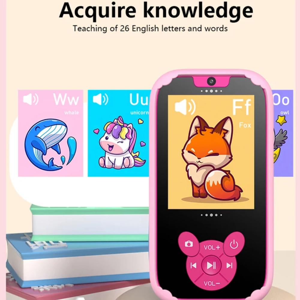 Kinder-Smartphone, Lernspielzeug, Dual-Kamera, Musik-Player, Baby-Telefon mit 8G Memro, Spiel, Lernen für 3-12-Jährige, Geburtstagsgeschenke