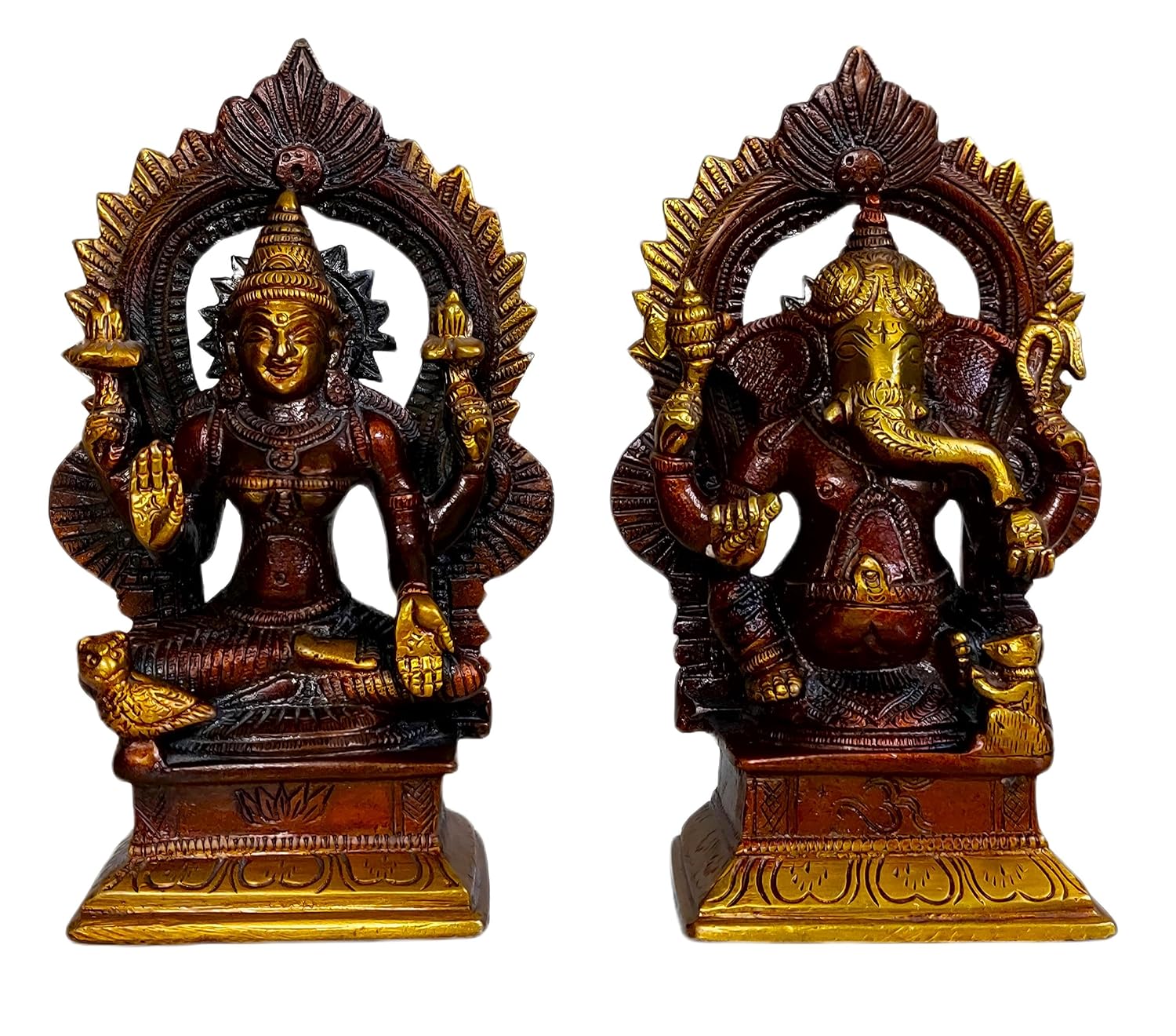 Original Brass Idol, Lakshmi Ganesh Murti For Home Decor, Diwali Pooja Gifts