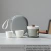 Portable Jade Sheep Travel Tea Set with Landscape Design - Ideal for Business Gifts