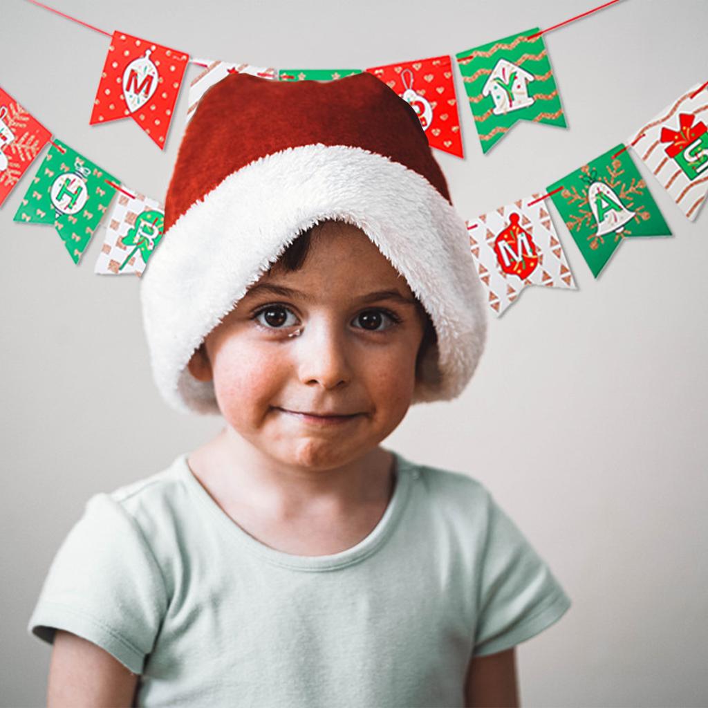 1 adet Set 9.8ft Kırmızı Beyaz Yeşil Kağıt Kart Tebrikler Afişi Noel İçin Özel Afiş Doğum Günü Afişi Harf Afişi