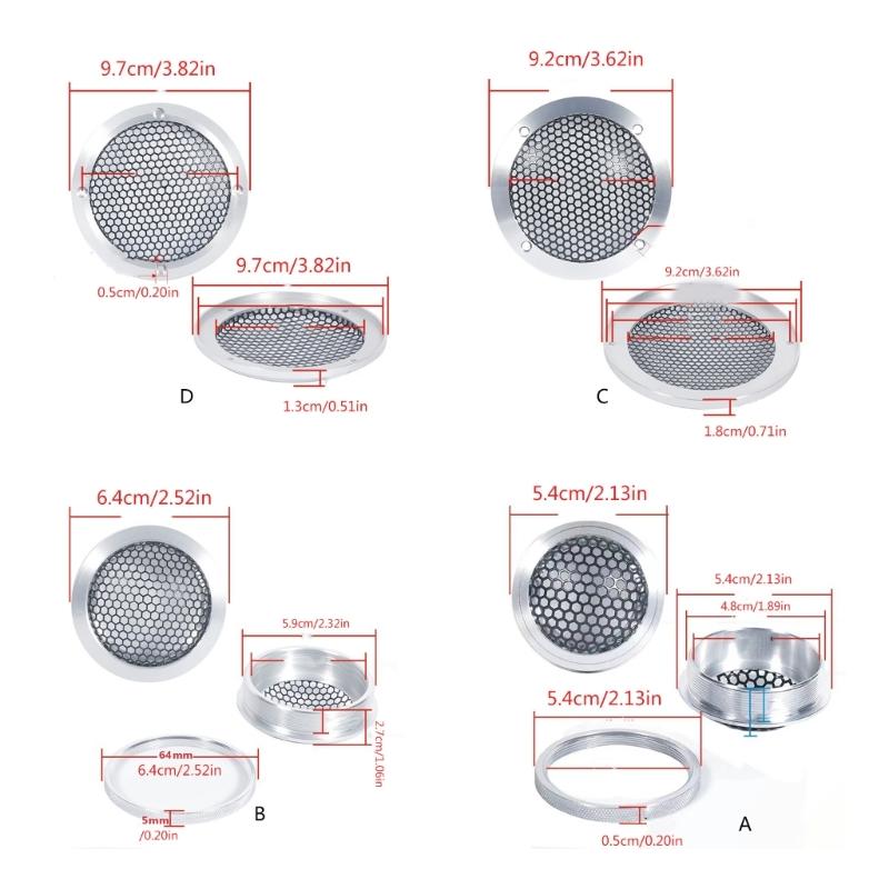 Autolautsprecher-Gitterabdeckung Schutz Metallgitter Dekorative Kreise für Klangqualität Schützt das Soundsystem des Autos