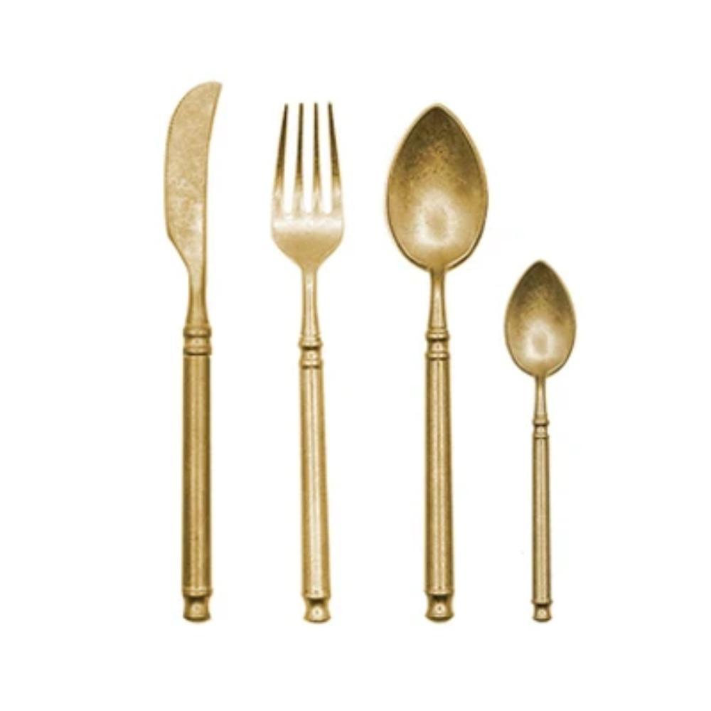 

ANTOWALL 4 шт./набор Столовые приборы Высококачественный Винтажный Набор Столовых приборов для стейка 304 Нержавеющая сталь Нож Вилка Ложка Набор Золотой Серебристый цвет золотой