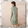 Bailuyu New Chinese Style Embroidered Stand Collar Qipao Dress