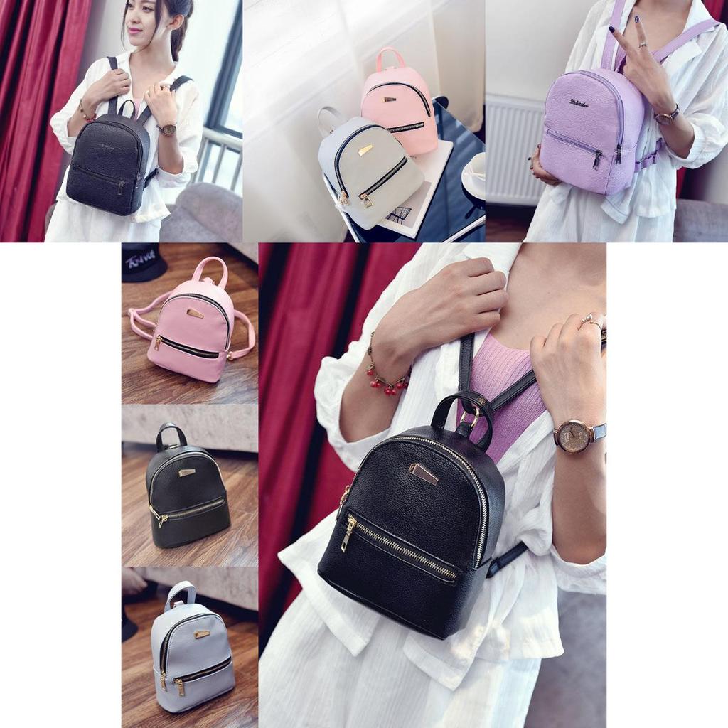 Women Lady Leather Mini Teenager Girls Stylish Outdoor Travel Shopping Backpacks