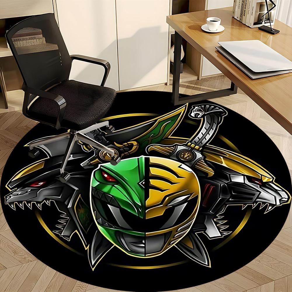 1PC Power Rangers Office Round Rug, Non-slip, Soft and Durable Office Rug for Interior Decoration, Perfect for Office Yy250915028