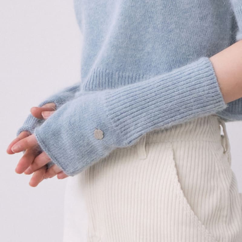 

COVERNAT Ангоровый вязаный шарф-снуд Синий F