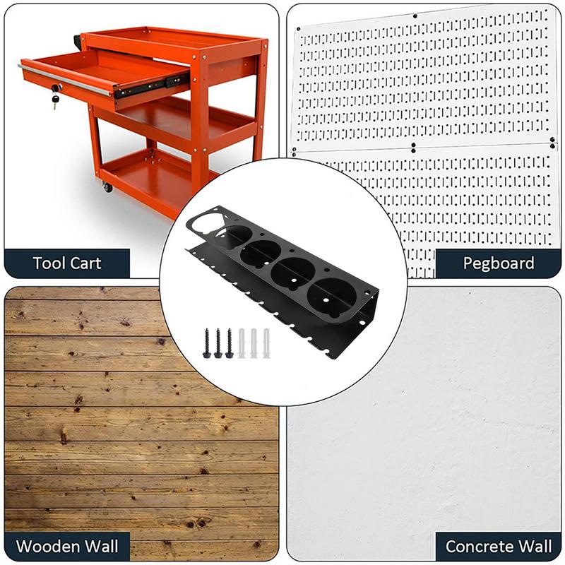 Spray Bottle Holder 5 Hole Tool Storage Rack Wall Mounted Stainless Steel Storage Rack Aerosol Holder for Home Tool Storage