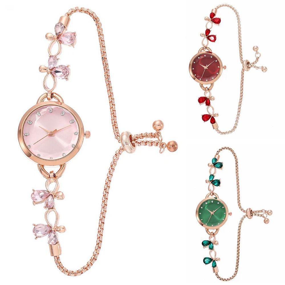 Adjustable Bracelet Watch Alloy Quartz Watch Elegant Chain Watch  for Women Girls
