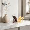 Mysterious Room Ornament 3D Printed Skeleton Figurine with Swords, Creative Desktop Ornament, Gifts for Friends Swords Statue Home Office Halloween