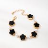 2026 New Classic Five Leaf Flower Charm Bracelet for Women Pearl Splice Chain Wristband Drip Glaze Bangle Luxury Jewelry Gifts