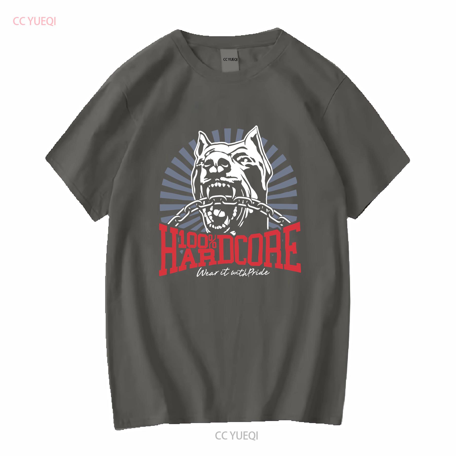 ZheXiong TEE 100 HARDCORE T-shirt Hond 1 Zwart Heren Gabber Pitbull vintage Gewassen homme Top Voor Dagelijks Gebruik Elastisch Stijlvol Ademend 4XL