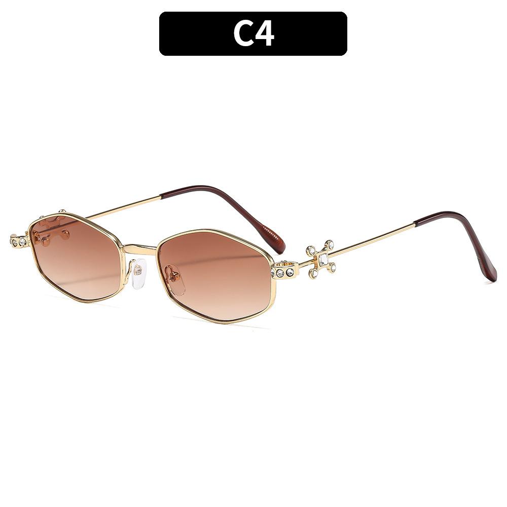 Women's sunglasses, men's and women's fashion polygonal metal sunglasses
