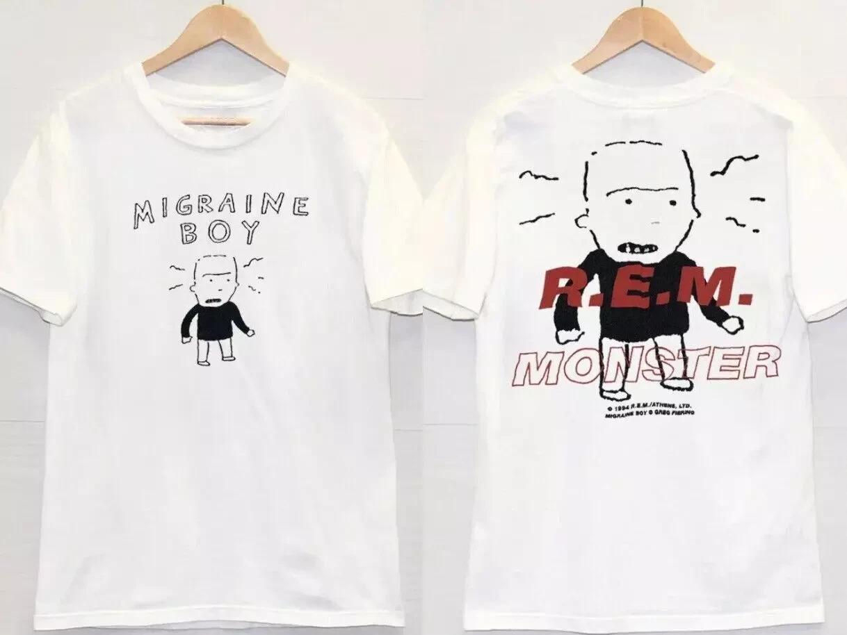 Vintage 1994 REM Monster Migraine Boy T-Shirt Size S-5XL Double Sides For Fans 4XL
