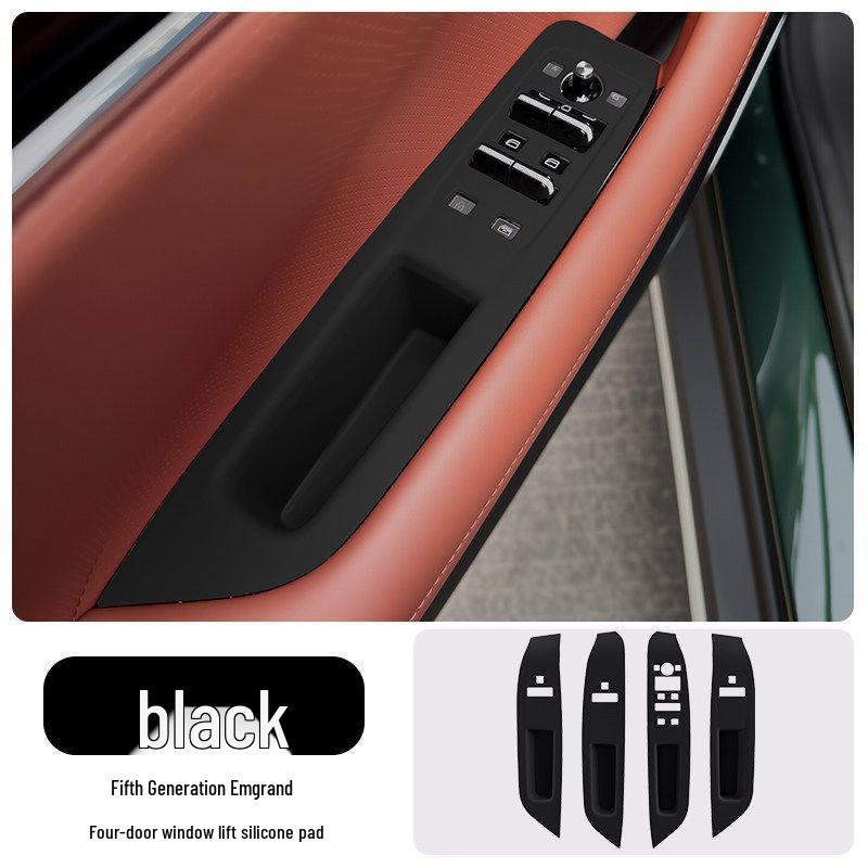 Fifth-Gen Emgrand Control Cup Holder Silicone Mat & Gear Shift Panel Sticker for Car Door & Window Protection
