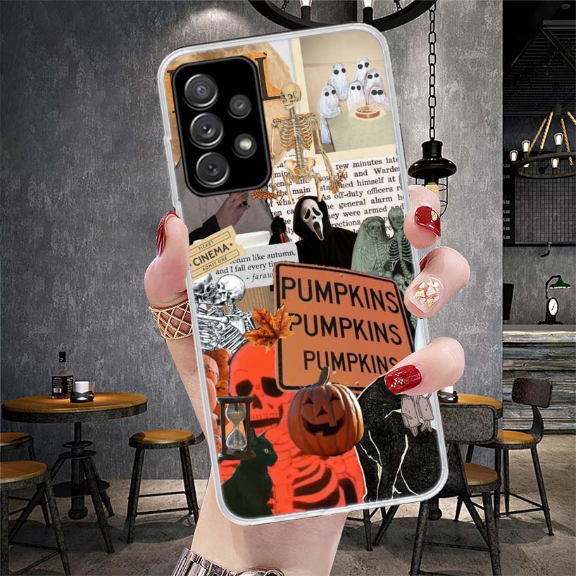October Fall Halloween Spooky Pumpkin Phone Case For Samsung Galaxy A71 A51 A41 A31 A21S A11 A70 A50 A40 A30 A20E A10S A20S A6 A