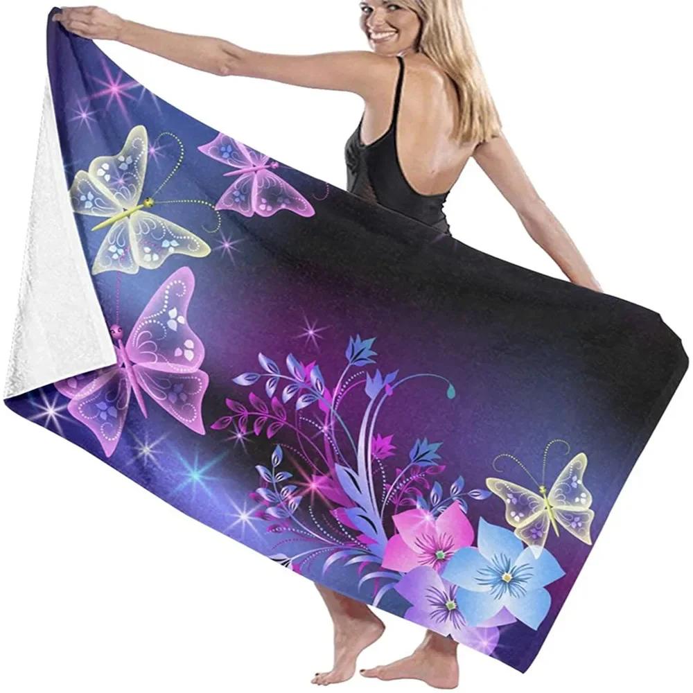 Butterfly Beach Towel Microfiber Quick Dry Sand Proof Soft Bath Pool Travel Camping Home Decor Picnic For Women Men Kids Gifts