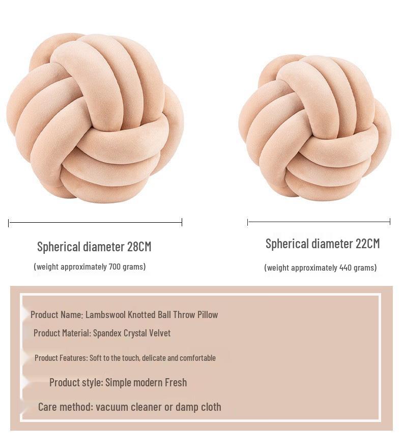 Nordic Knotted Ball Throw Pillow - Woven Cushion for Bay Window, Bedroom, or Sofa Decor