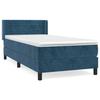 3130989 vidaXL Lit à sommier tapissier et matelas Bleu foncé 80x200 cm Velours
