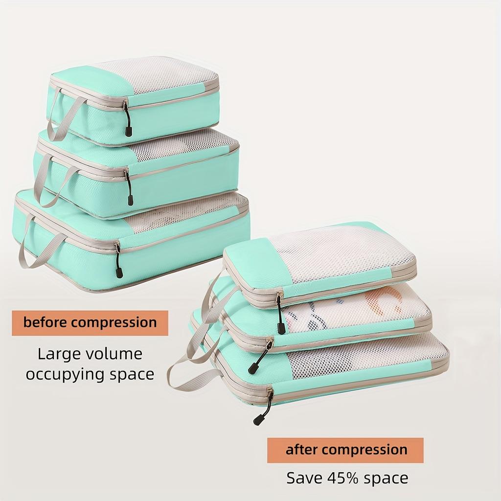3-piece Travel Compression Storage Bag, a Must-have for Organizing Luggage and a Portable Compression Pack.
