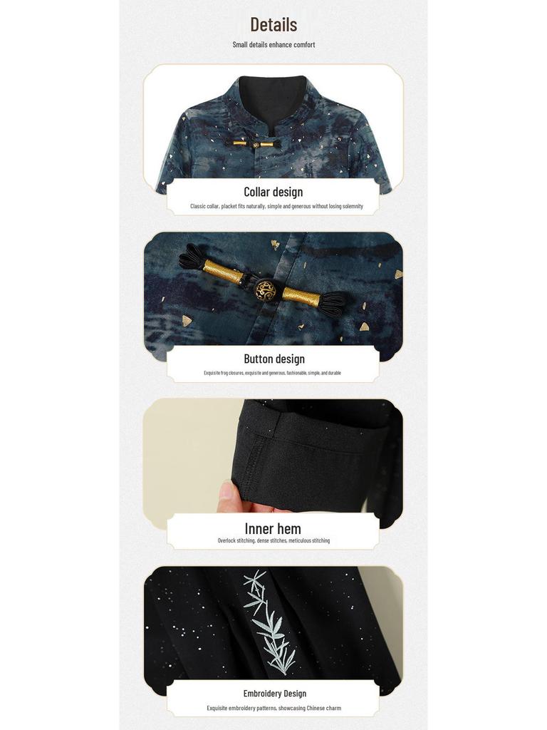 Boys' Traditional Hanfu Set: Stylish Outfit for Spring/Autumn, Perfect for Performances, Recitations, and First Birthdays.