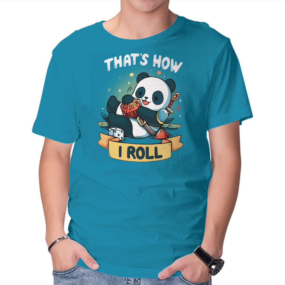 Unisex Crew Neck T-Shirt That s How I Roll Graphic Short Sleeve Casual Tee M
