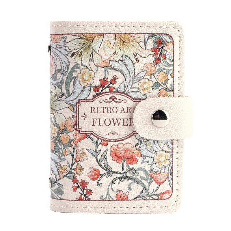 2024 Women's Floral Multi-Slot ID & Bank Card Holder - Retro Oil Painting Design, Large Capacity
