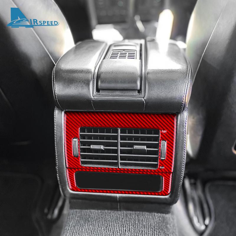 Real Carbon Fiber Car Rear Back Air Outlet Vent Frame Cover For BMW 5 Series E39 M5 1998-2003 Interior Trim Stickers Accessories
