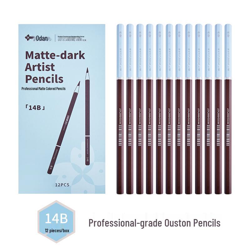 14b Matte Charcoal Sketching Pencils Set for Students & Professionals