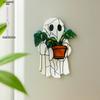 1pc Halloween Ghost Acrylic, Cute Ghost Holding Potted Plant Design, Four Seasons Decoration, Novelty Home Decor, Perfect Durable for Bedroom