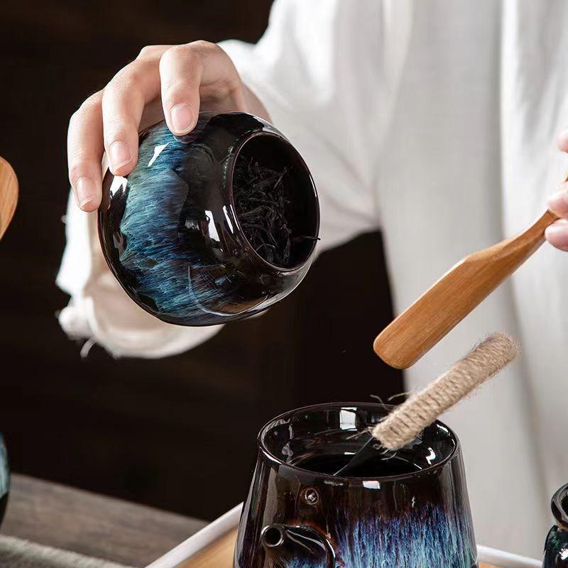 Exquisite Quicks and Gold Glazed Pot Ceramic Kungfu Tea Set Teapot Large Trace Gold Tea Pot with Filter Kungfu Teapot Wholesale