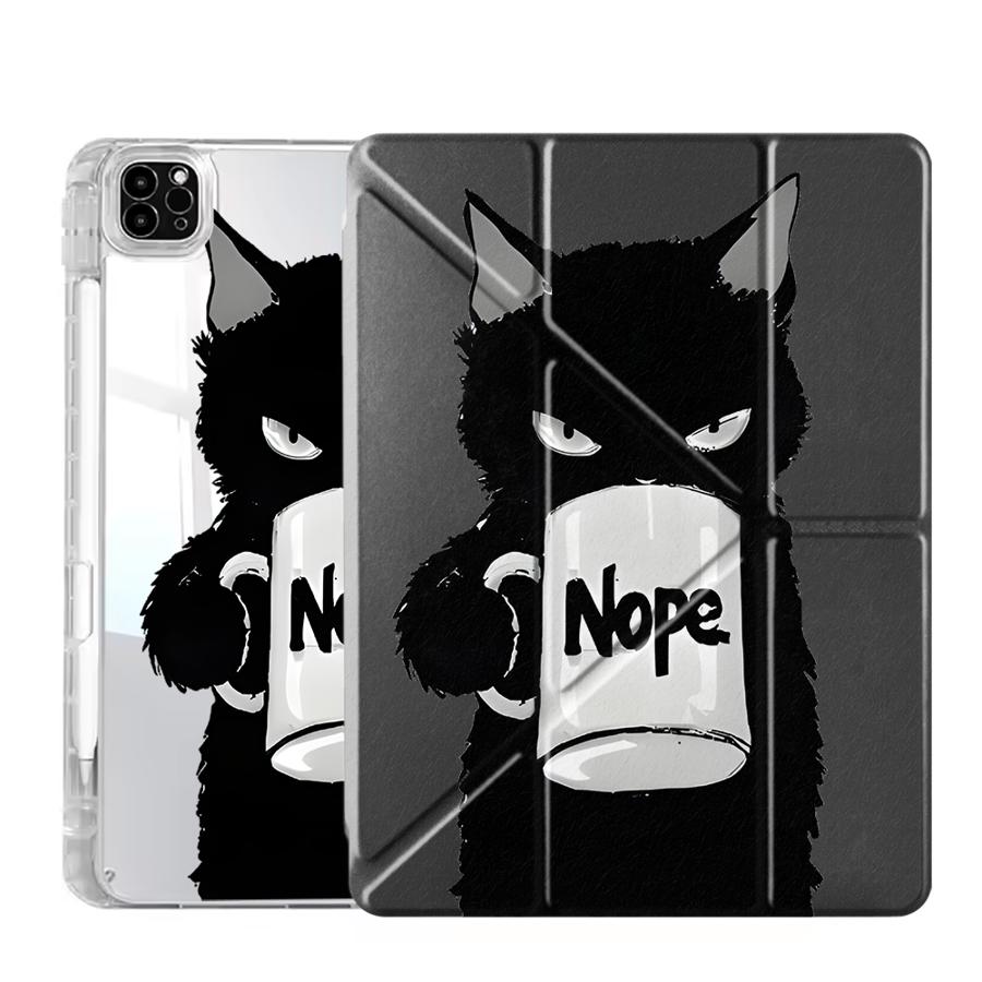 Чехол Nope Cup Cat для планшета iPad Mini 6 7 Pro 2025 Air 4 5 M3 M2 1 2 M4 11 дюймов Pro 11-го 10-го 9-го 8-го 7-го 12,9 дюйма с держателем Y-Fold iPad Mini 6 8.3