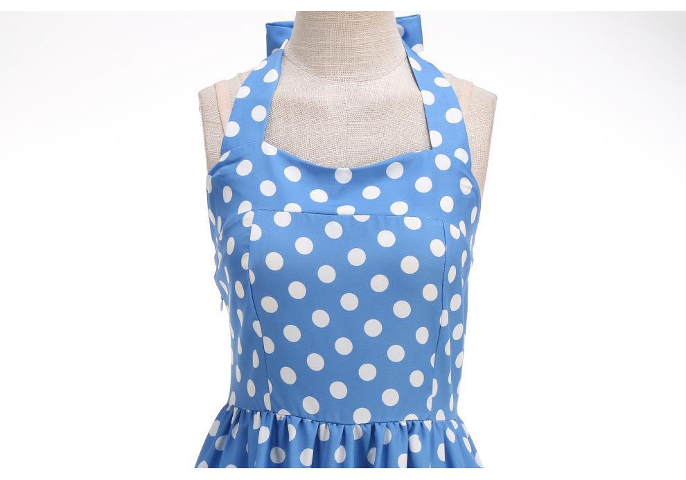 Retro Hepburn Style Polka Dot Wide Hem Dress
