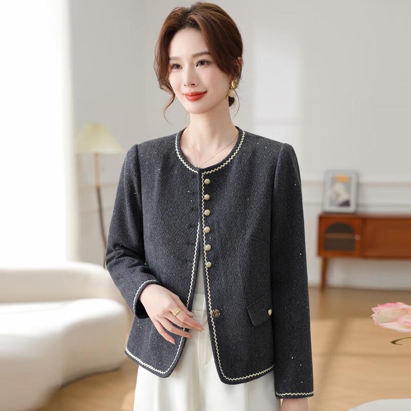 YUZHAOLIN Women's Autumn Boucle Style Short Jacket