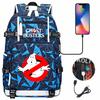 Batoh Ghostbusters s potiskem a USB nabíjením pro teenagery, studenty, na běžné cestování, venkovní denní batoh