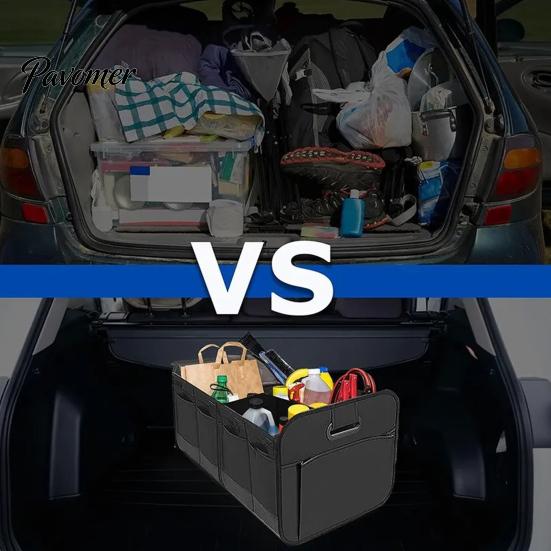 Partitioned Cargo Organizer Car Trunk Organizer, Compartments Design, Durable Waterproof Heavy Duty Vehicle Storage Oxford Container for And