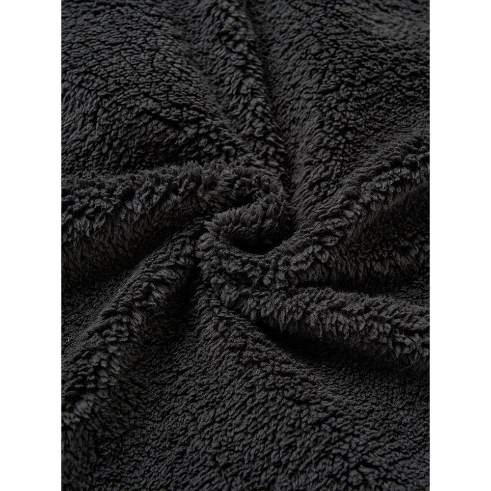 Daiso [coMMon] Fluffy Vest Fleece M Xl Black