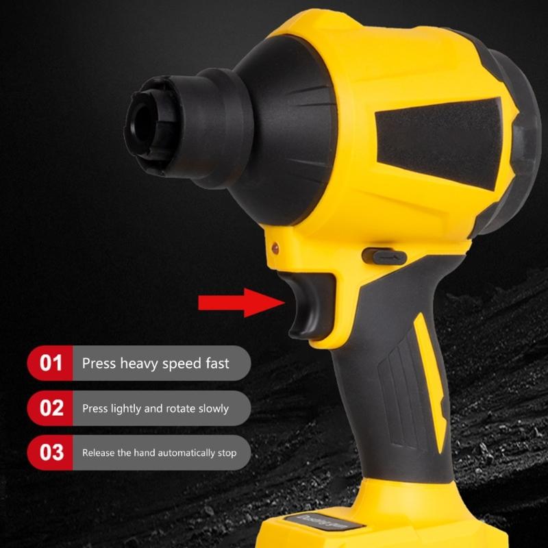 Portable Cordless Dust Blower 450W 21000RPM Electric Handheld Leaf Blower Air Duster Tool with Multiple Attachments