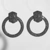 Black Electrophoresis Non-fading Round Earrings for Women Personalized Exaggerated Large Circle Earrings