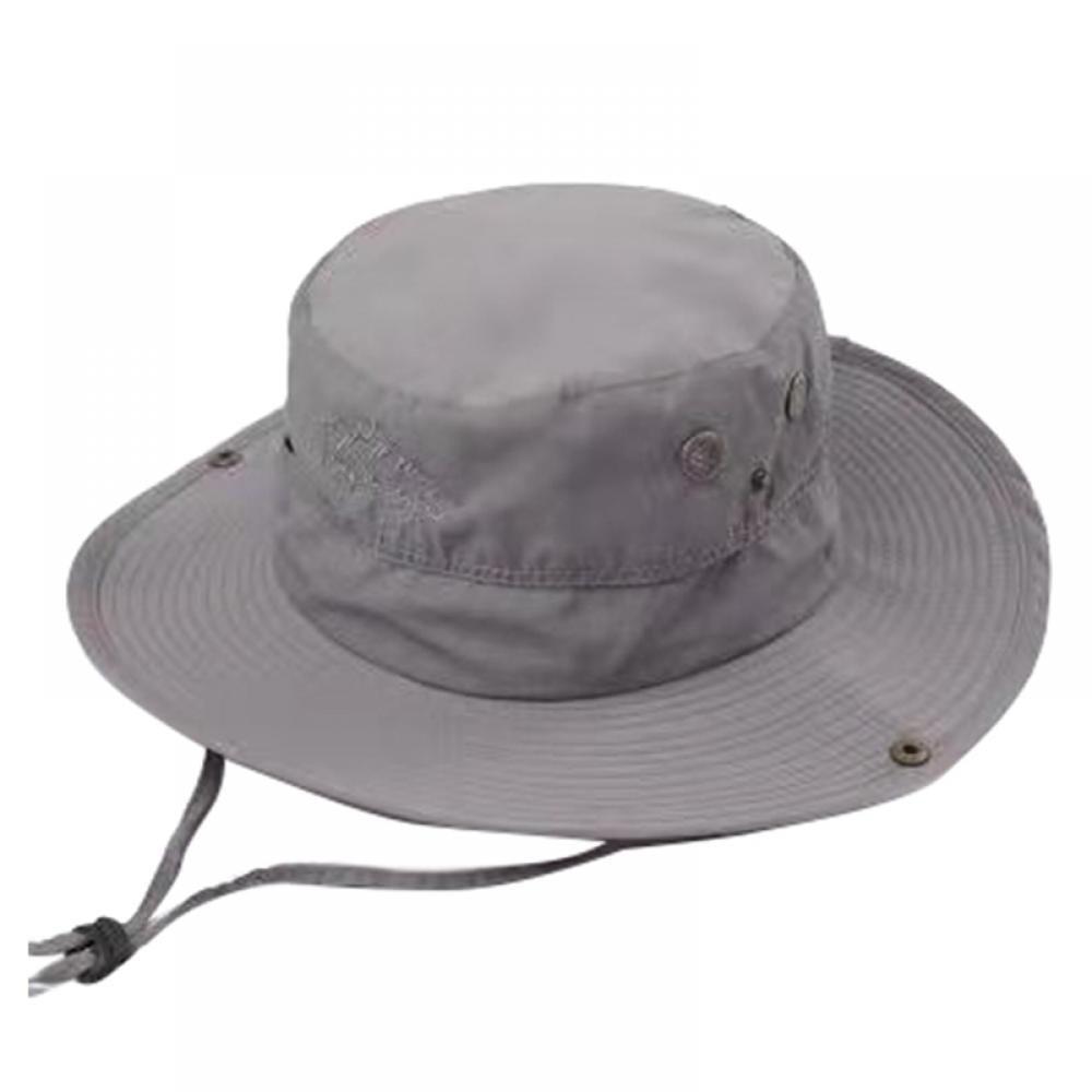 Unisex Outdoor Fishing Hat Drawstring Summer Sunshade Sun Wide Cap Military