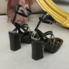 Square Toe  Mary Jane  Pumps Chunky Heel Summer Women Sandals Black Comfy Fashion Designer High Heel