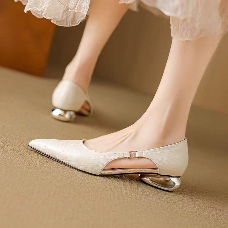 

Pointed-toe Women s Shoes, Low-cut Shoes, Casual Shoes, Single Shoes 40 бежевий