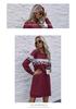 Herbst Damen Street Style Leopard Patchwork Pullover Sweatshirt Kleid