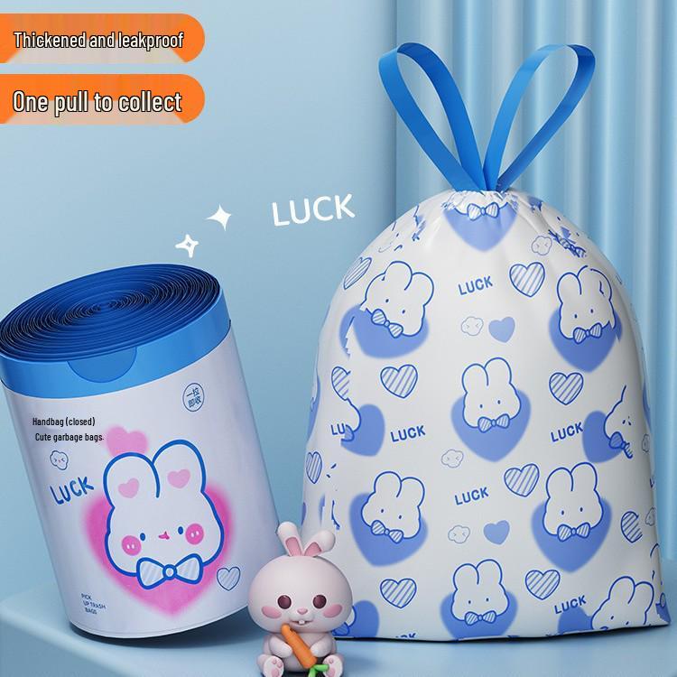 

Little Rabbit Large Drawstring Trash Bags for Home, Office & Dorm - Thick, Handy Plastic Bags Little Rabbit 10 Bags/1 Roll 45*45cm Easy Clean
